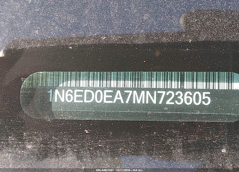 2021 NISSAN FRONTIER SV 4X2 VIN: 1N6ED0EA7MN723605