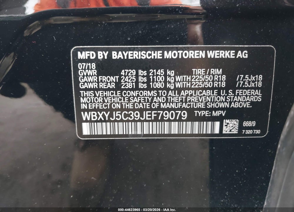 2018 BMW X2 XDRIVE28I VIN: WBXYJ5C39JEF79079
