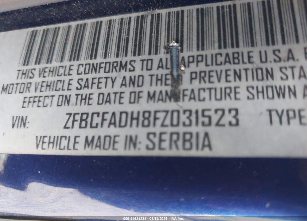 2015 FIAT 500L TREKKING VIN: ZFBCFADH8FZ031523