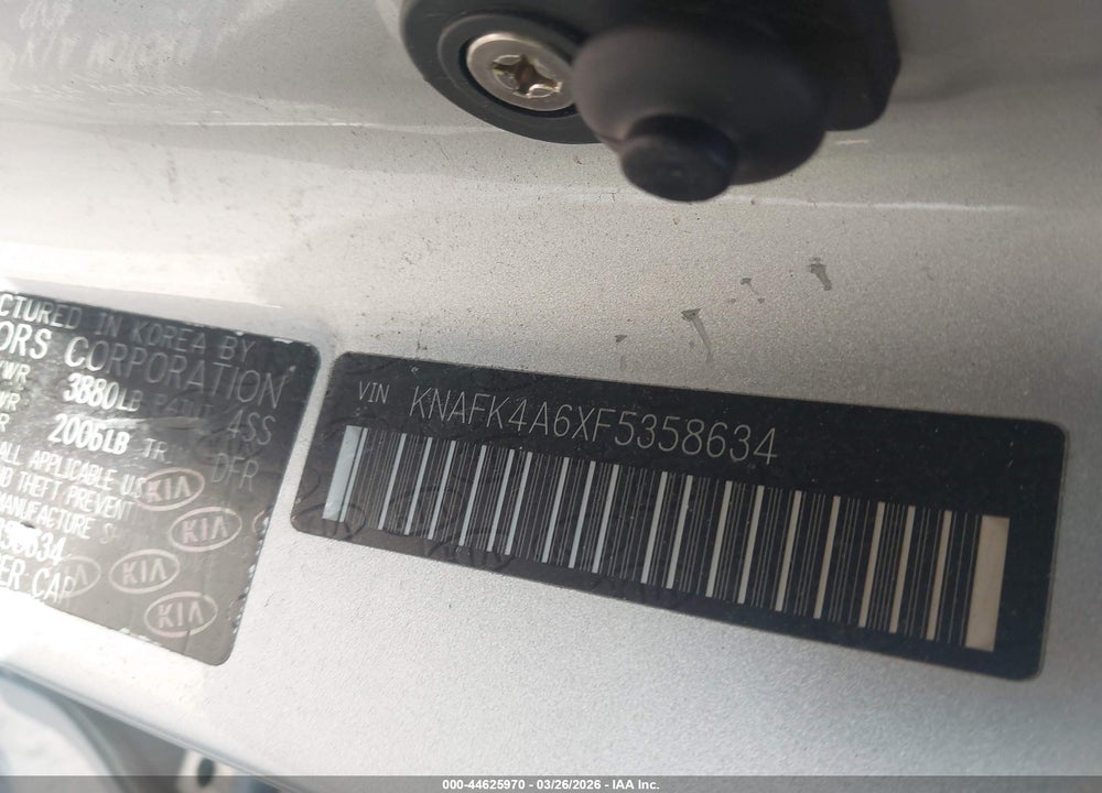 2015 KIA FORTE LX VIN: KNAFK4A6XF5358634