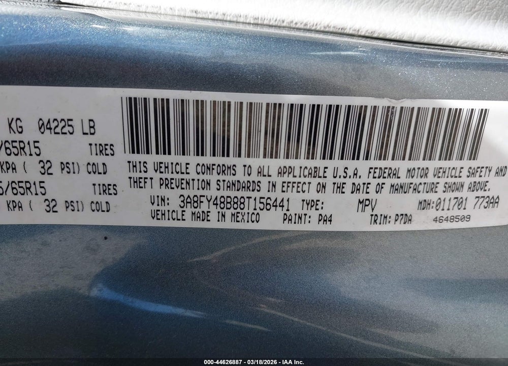 2008 CHRYSLER PT CRUISER LX VIN: 3A8FY48B88T156441