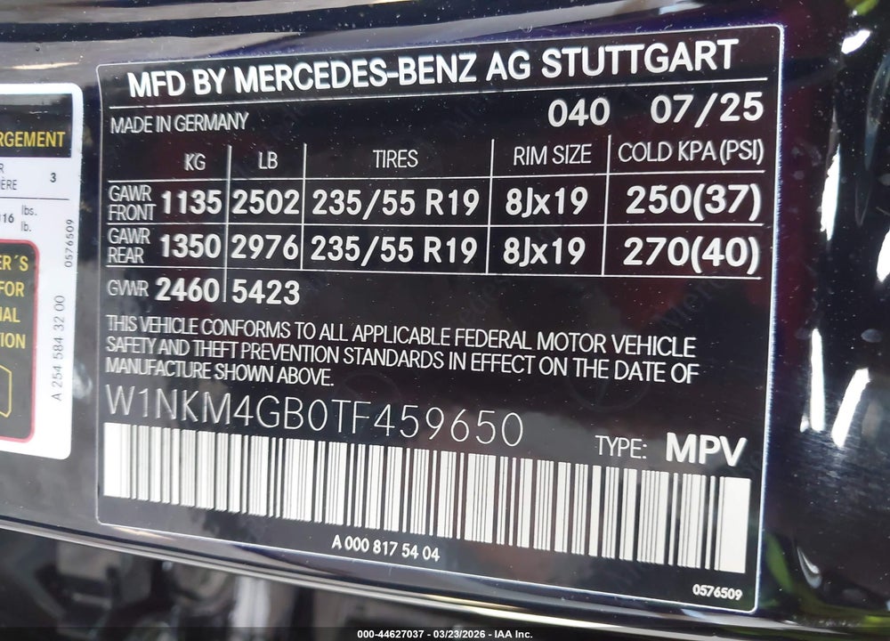 2026 MERCEDES-BENZ GLC 300 VIN: W1NKM4GB0TF459650