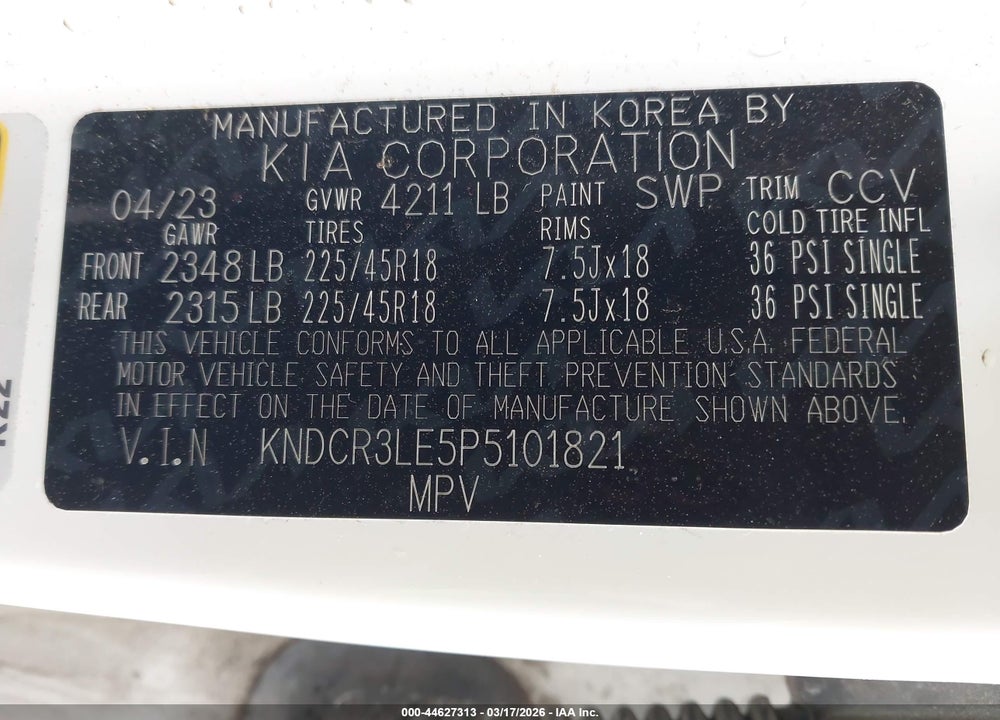 2023 KIA NIRO EX TOURING VIN: KNDCR3LE5P5101821