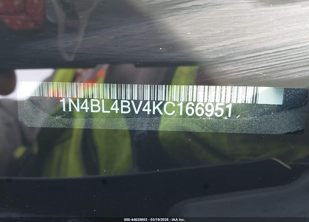 2019 NISSAN ALTIMA 2.5 S VIN: 1N4BL4BV4KC166951