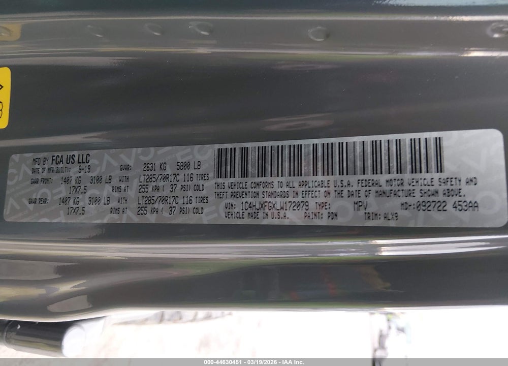 2020 JEEP WRANGLER UNLIMITED RUBICON 4X4 VIN: 1C4HJXFGXLW172079