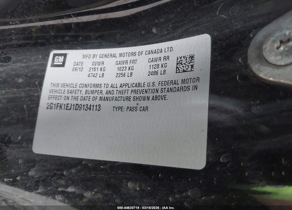 2013 CHEVROLET CAMARO 2SS VIN: 2G1FK1EJ1D9134113