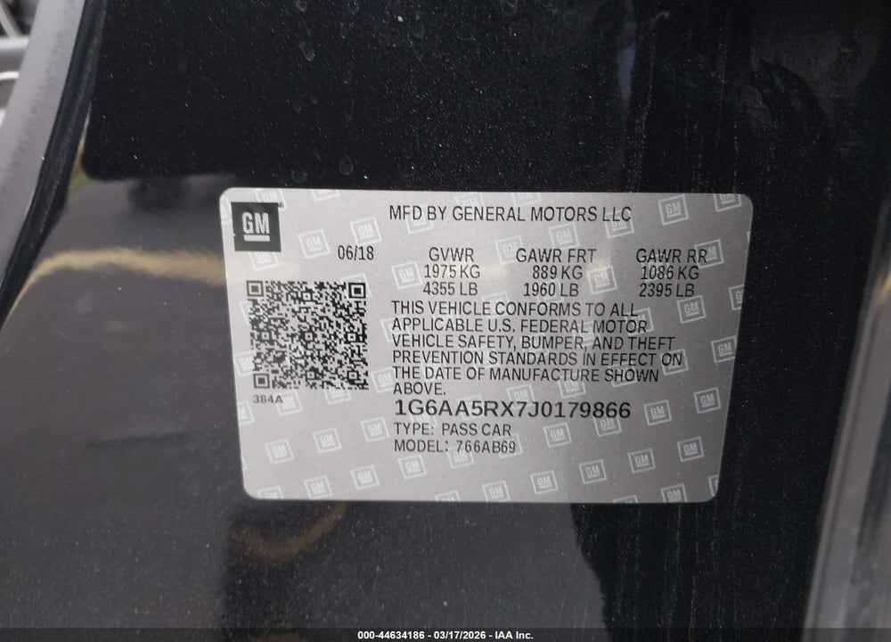2018 CADILLAC ATS STANDARD VIN: 1G6AA5RX7J0179866