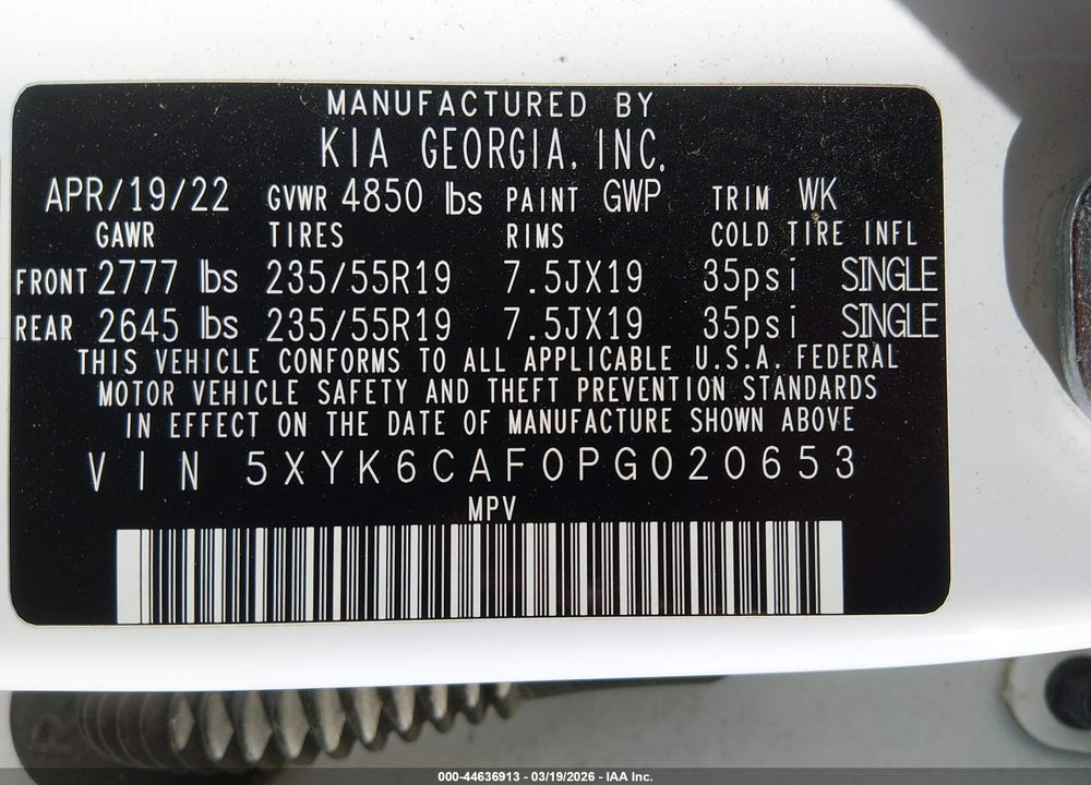 2023 KIA SPORTAGE X-LINE VIN: 5XYK6CAF0PG020653