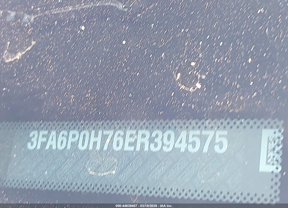2014 FORD FUSION SE VIN: 3FA6P0H76ER394575