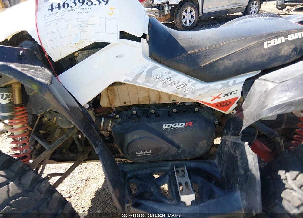 2017 CAN-AM RENEGADE X XC 1000R VIN: 3JBMXAX28HJ000450