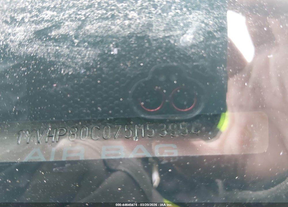 2007 MAZDA 6 I SPORT VE VIN: 1YVHP80C075M53954