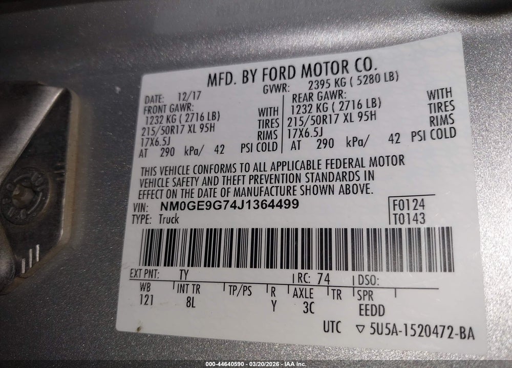 2018 FORD TRANSIT CONNECT TITANIUM VIN: NM0GE9G74J1364499