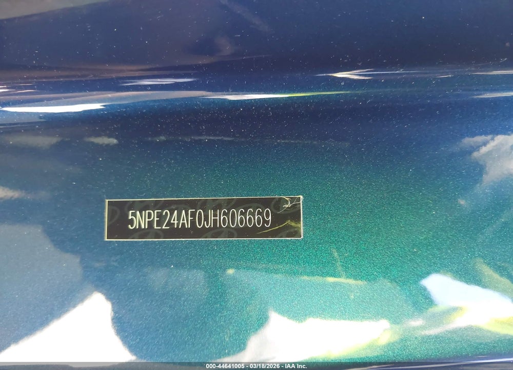 2018 HYUNDAI SONATA SE VIN: 5NPE24AF0JH606669