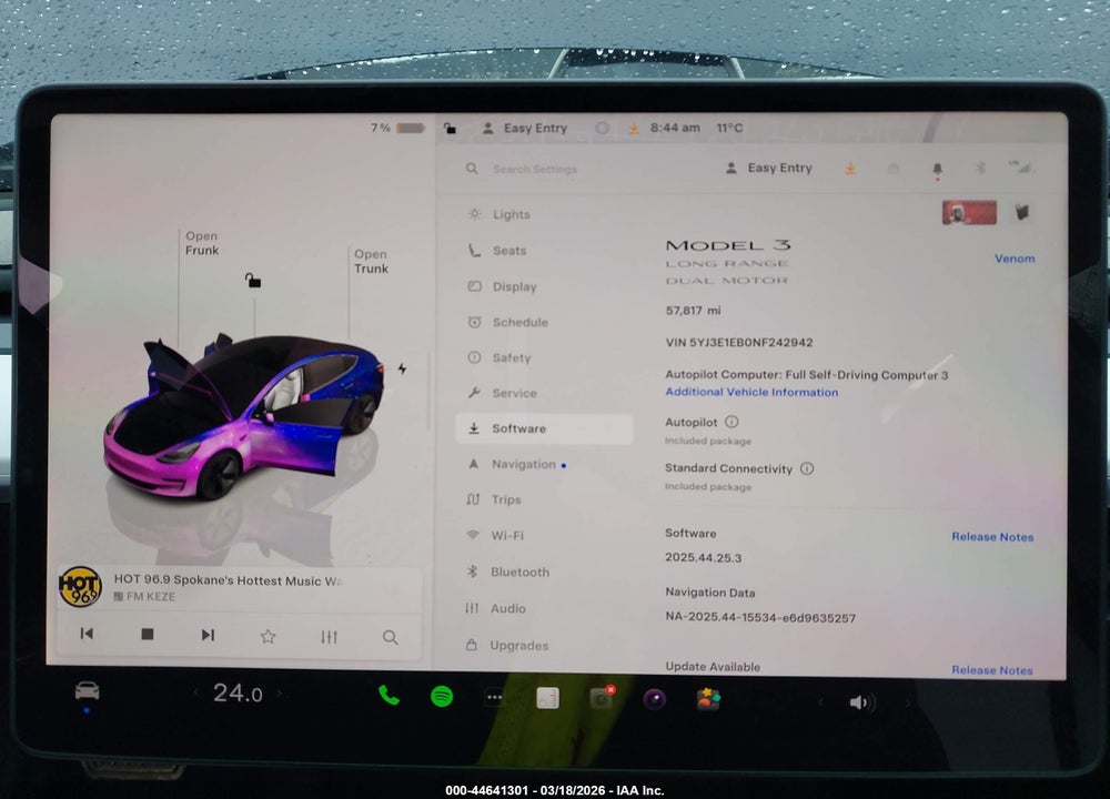 2022 TESLA MODEL 3 LONG RANGE DUAL MOTOR ALL-WHEEL DRIVE VIN: 5YJ3E1EB0NF242942