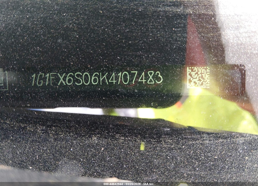 2019 CHEVROLET BOLT EV PREMIER VIN: 1G1FX6S06K4107483