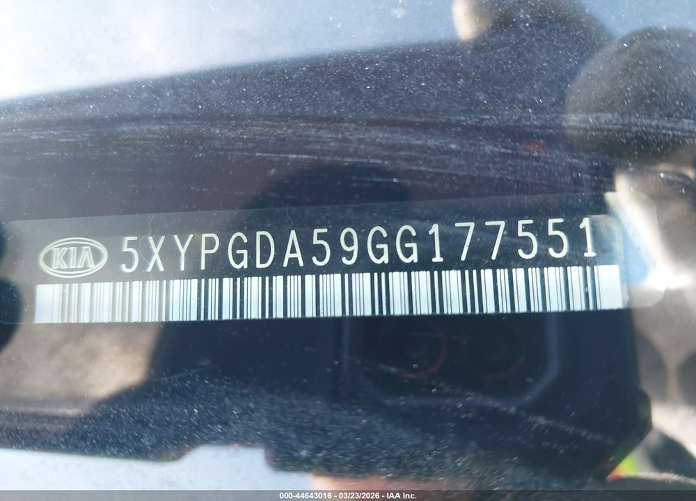 2016 KIA SORENTO 3.3L LX VIN: 5XYPGDA59GG177551