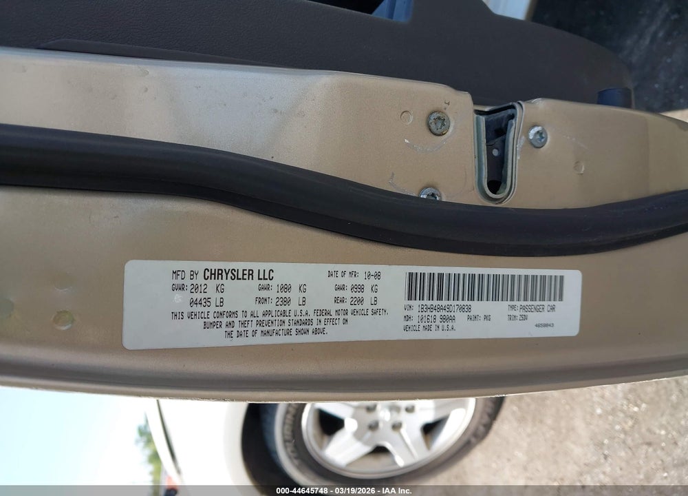 2009 DODGE CALIBER SXT VIN: 1B3HB48A49D170838