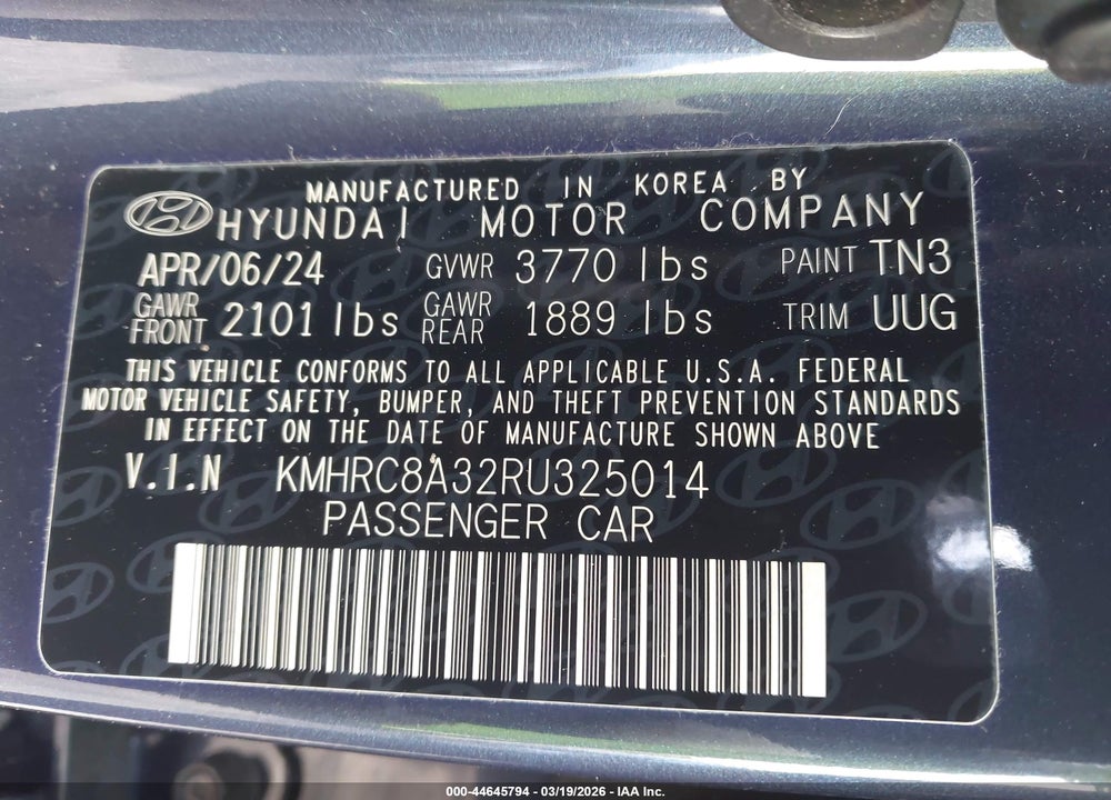 2024 HYUNDAI VENUE LIMITED VIN: KMHRC8A32RU325014