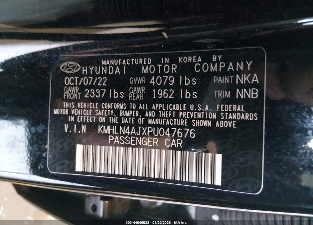 2023 HYUNDAI ELANTRA HYBRID LIMITED VIN: KMHLN4AJXPU047676