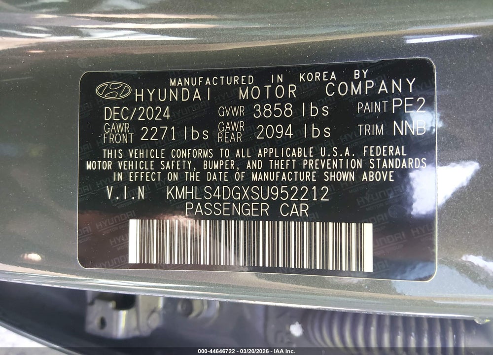 2025 HYUNDAI ELANTRA SEL CONVENIENCE VIN: KMHLS4DGXSU952212