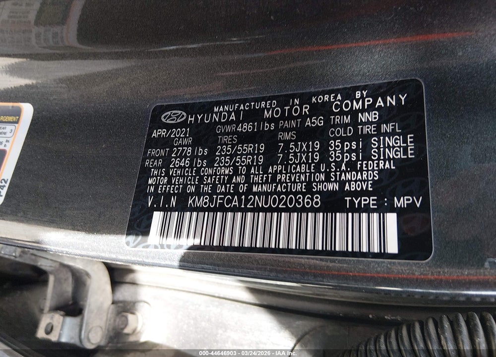 2022 HYUNDAI TUCSON HYBRID SEL CONVENIENCE VIN: KM8JFCA12NU020368