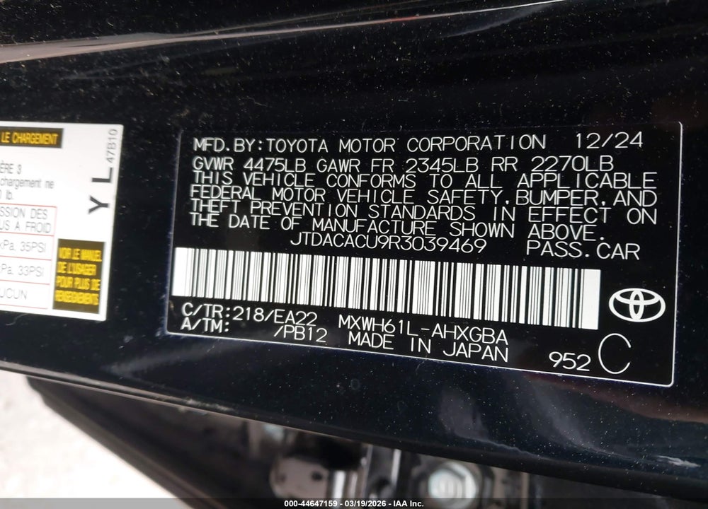 2024 TOYOTA PRIUS PRIME XSE VIN: JTDACACU9R3039469