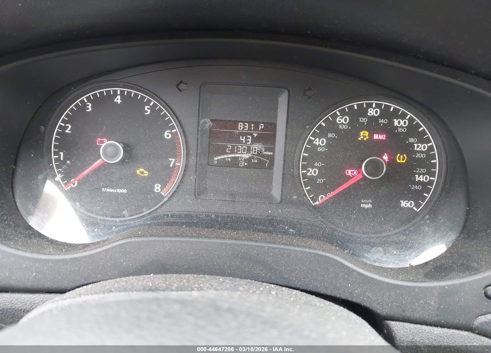 2012 VOLKSWAGEN JETTA 2.0L S VIN: 3VW2K7AJ4CM398637