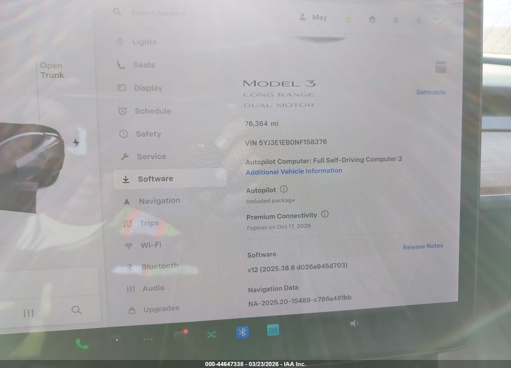 2022 TESLA MODEL 3 LONG RANGE DUAL MOTOR ALL-WHEEL DRIVE VIN: 5YJ3E1EB0NF158376