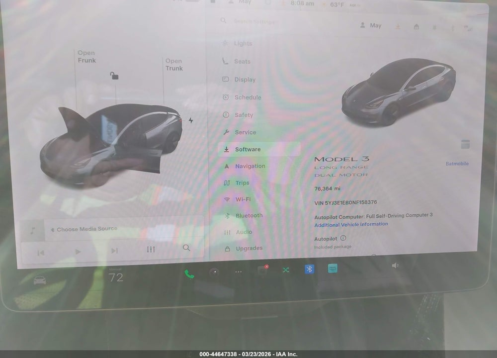 2022 TESLA MODEL 3 LONG RANGE DUAL MOTOR ALL-WHEEL DRIVE VIN: 5YJ3E1EB0NF158376