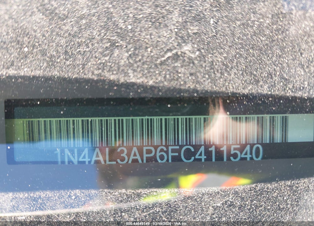 2015 NISSAN ALTIMA 2.5 SV VIN: 1N4AL3AP6FC411540