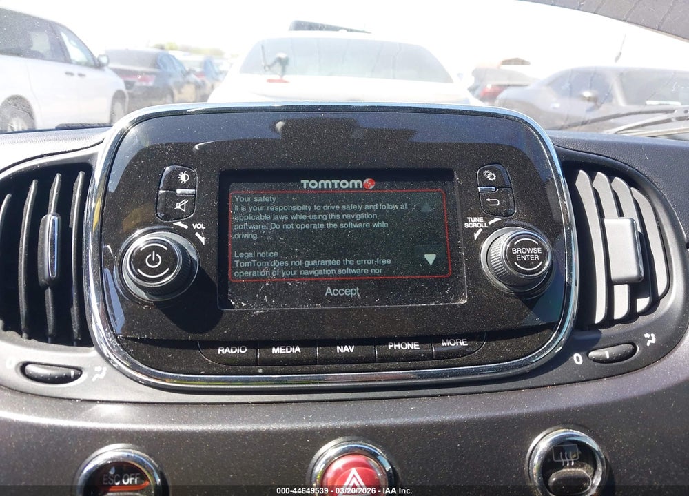 2016 FIAT 500E BATTERY ELECTRIC VIN: 3C3CFFGE3GT221724