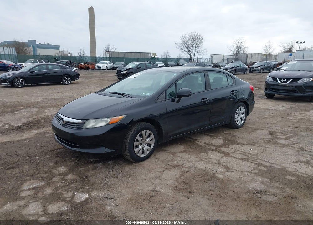 2012 HONDA CIVIC LX VIN: 19XFB2F54CE354747