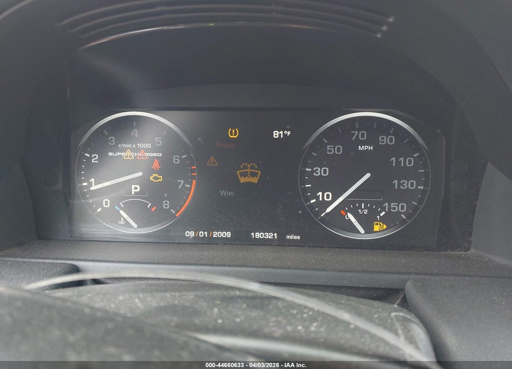 2010 LAND ROVER RANGE ROVER SUPERCHARGED VIN: SALMF1E44AA311498