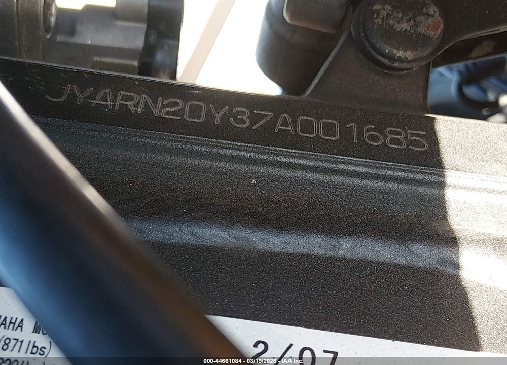 2007 YAMAHA YZFR1 VIN: JYARN20Y37A001685