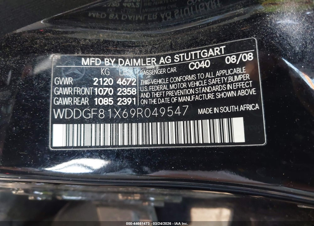 2009 MERCEDES-BENZ C 300 LUXURY 4MATIC/SPORT 4MATIC VIN: WDDGF81X69R049547