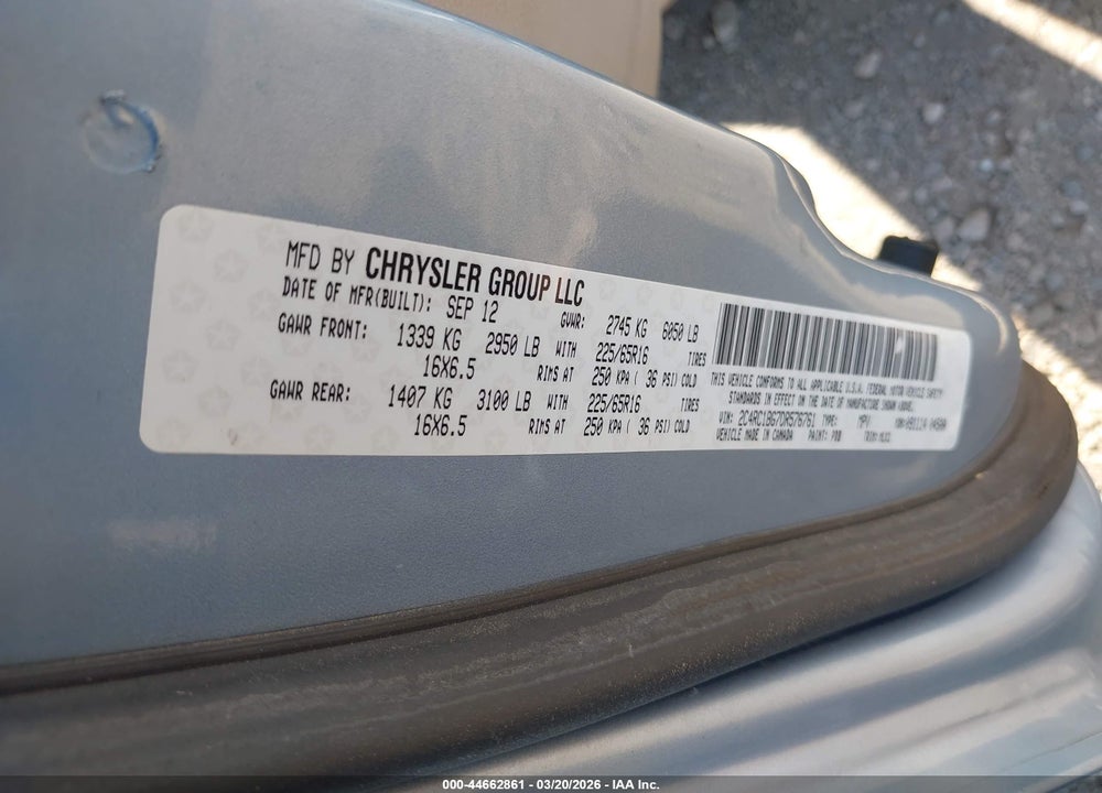 2013 CHRYSLER TOWN & COUNTRY TOURING VIN: 2C4RC1BG7DR576761