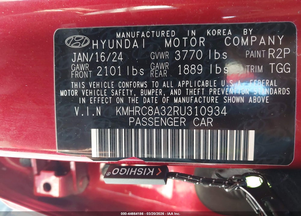 2024 HYUNDAI VENUE SEL VIN: KMHRC8A32RU310934