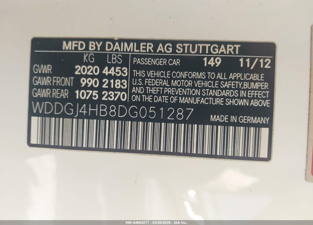 2013 MERCEDES-BENZ C 250 VIN: WDDGJ4HB8DG051287