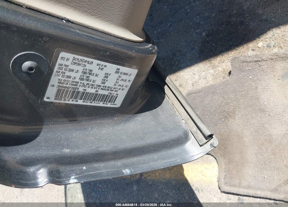 2002 DODGE DURANGO SLT VIN: 1B4HS48N62F202875