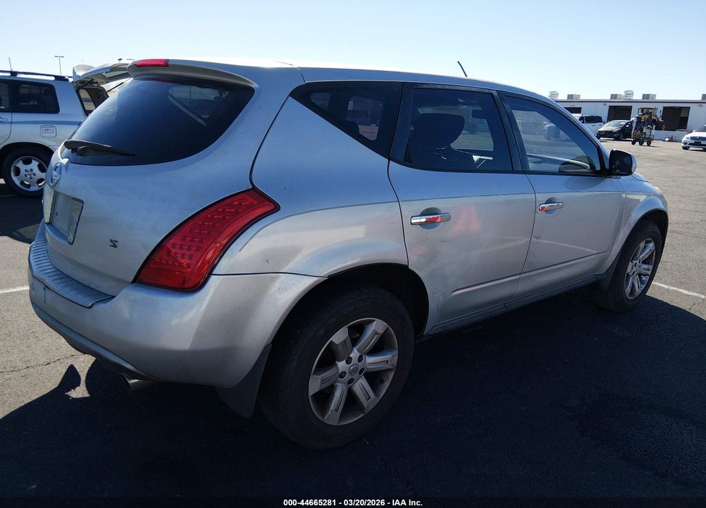 2006 NISSAN MURANO S VIN: JN8AZ08T86W408927