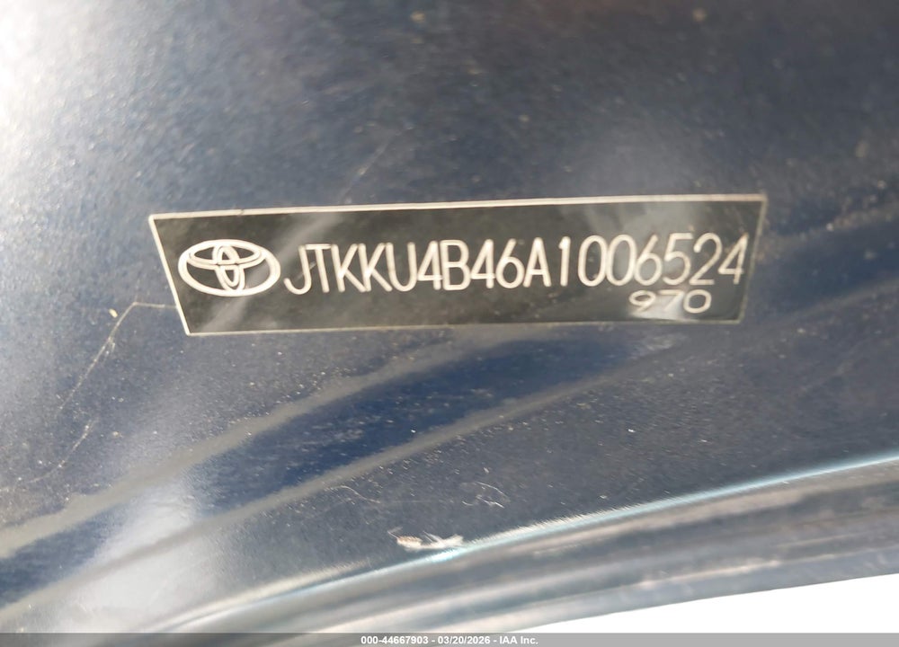 2010 SCION XD VIN: JTKKU4B46A1006524