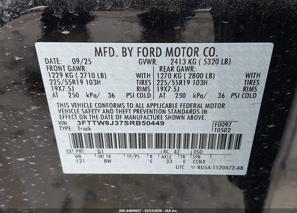 2025 FORD MAVERICK XLT VIN: 3FTTW8J37SRB50449