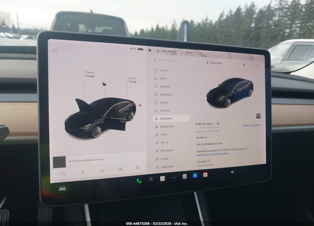 2018 TESLA MODEL 3 LONG RANGE/PERFORMANCE VIN: 5YJ3E1EB8JF071478
