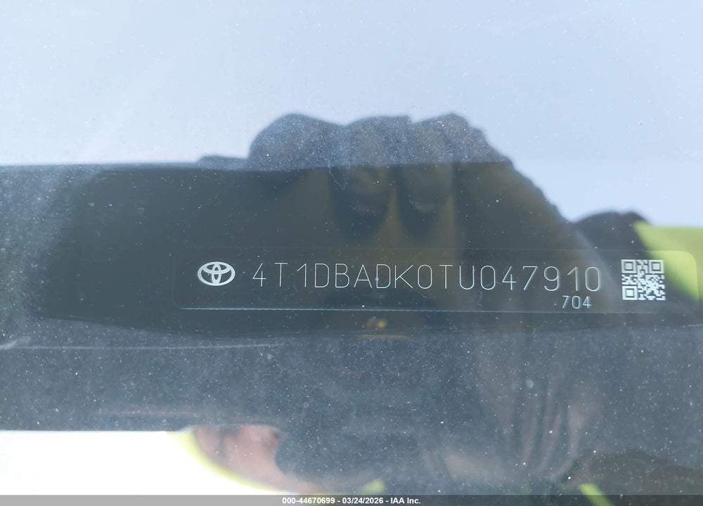 2026 TOYOTA CAMRY XSE VIN: 4T1DBADK0TU047910