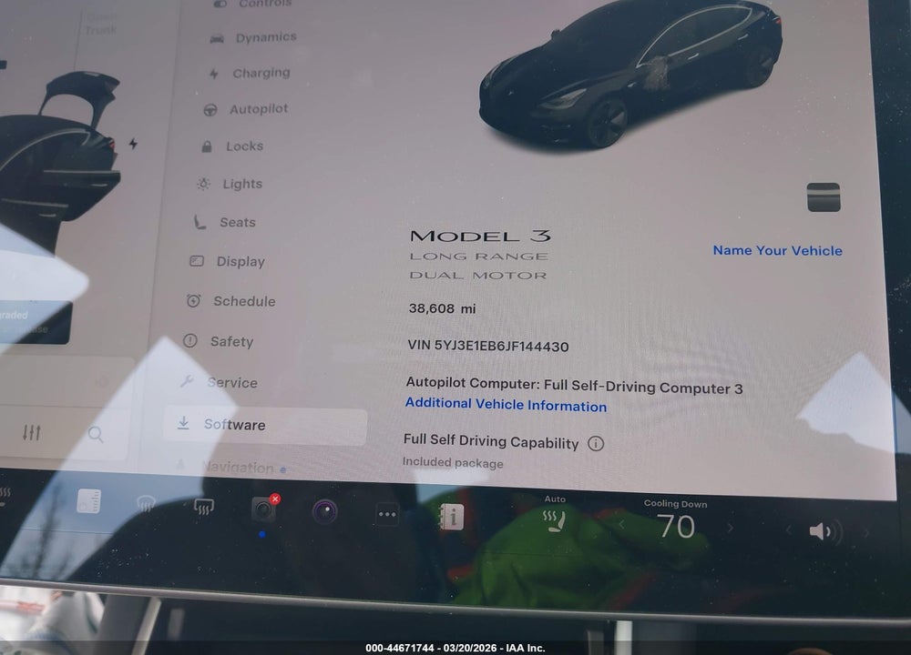 2018 TESLA MODEL 3 LONG RANGE/PERFORMANCE VIN: 5YJ3E1EB6JF144430