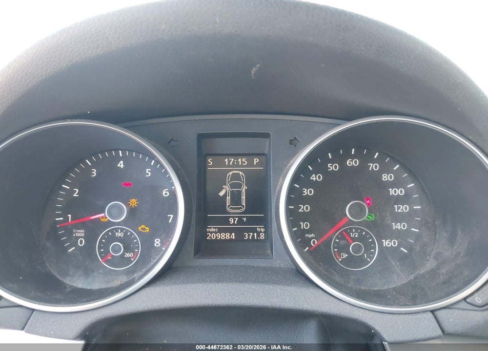 2012 VOLKSWAGEN GOLF 2.5L 4-DOOR VIN: WVWDB7AJ2CW274507