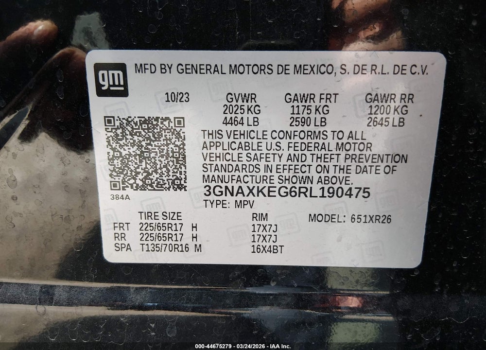2024 CHEVROLET EQUINOX FWD LT VIN: 3GNAXKEG6RL190475