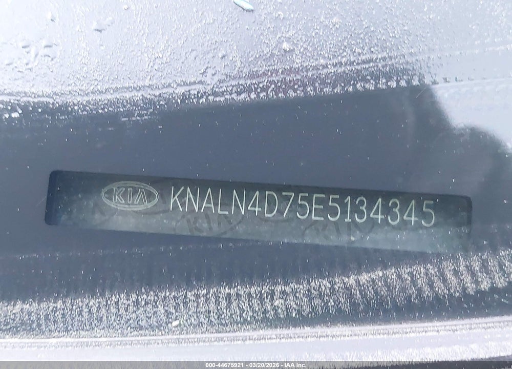 2014 KIA CADENZA PREMIUM VIN: KNALN4D75E5134345