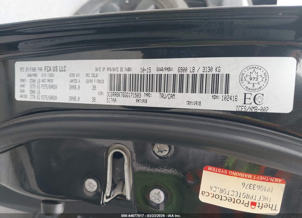 2016 RAM 1500 ST VIN: 3C6RR6KT6GG171503