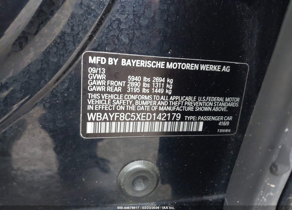 2014 BMW ALPINA B7 XDRIVE VIN: WBAYF8C5XED142179